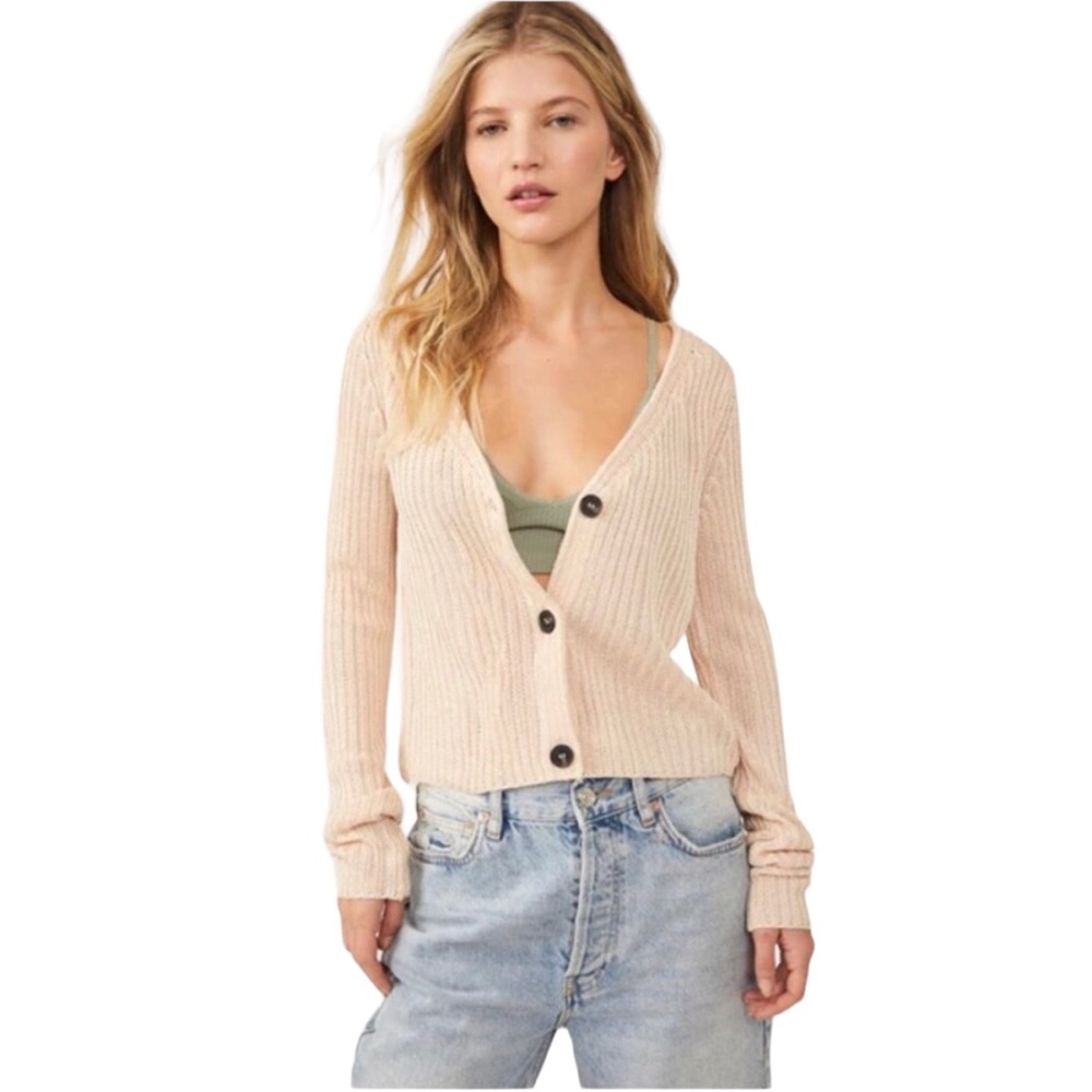 NWT Free People Game On Cardi in White Swan - Picture 4 of 15